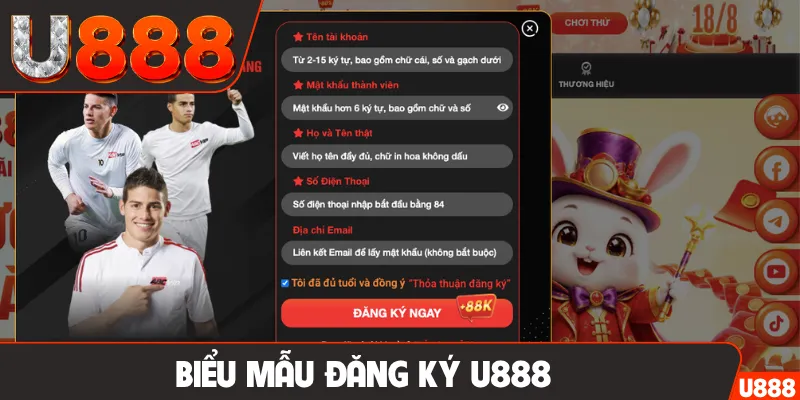 Biểu mẫu đăng ký U888