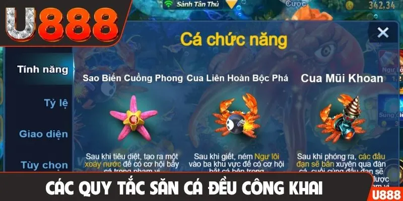 Các quy tắc săn cá đều công khai