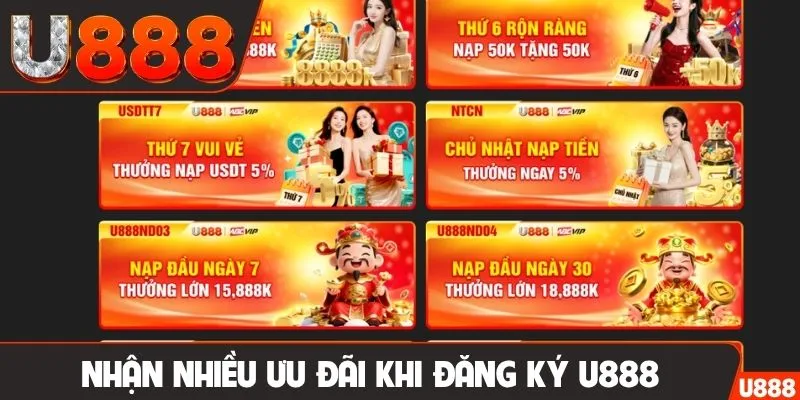 Nhận nhiều ưu đãi khi đăng ký U888