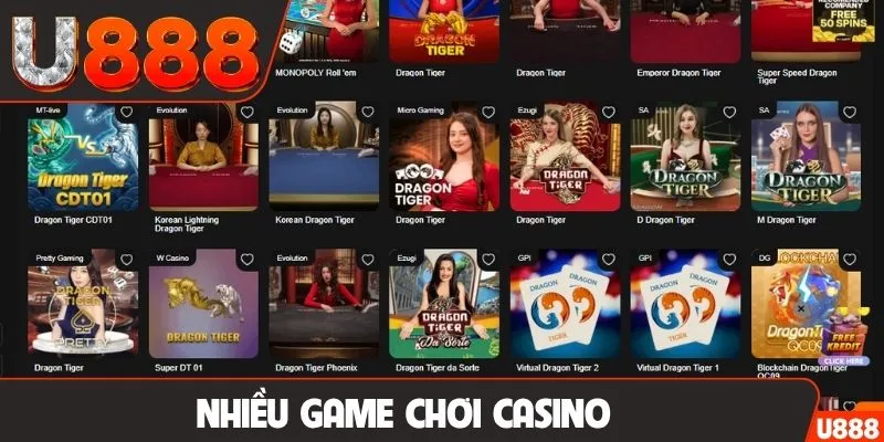 Nhiều game chơi casino
